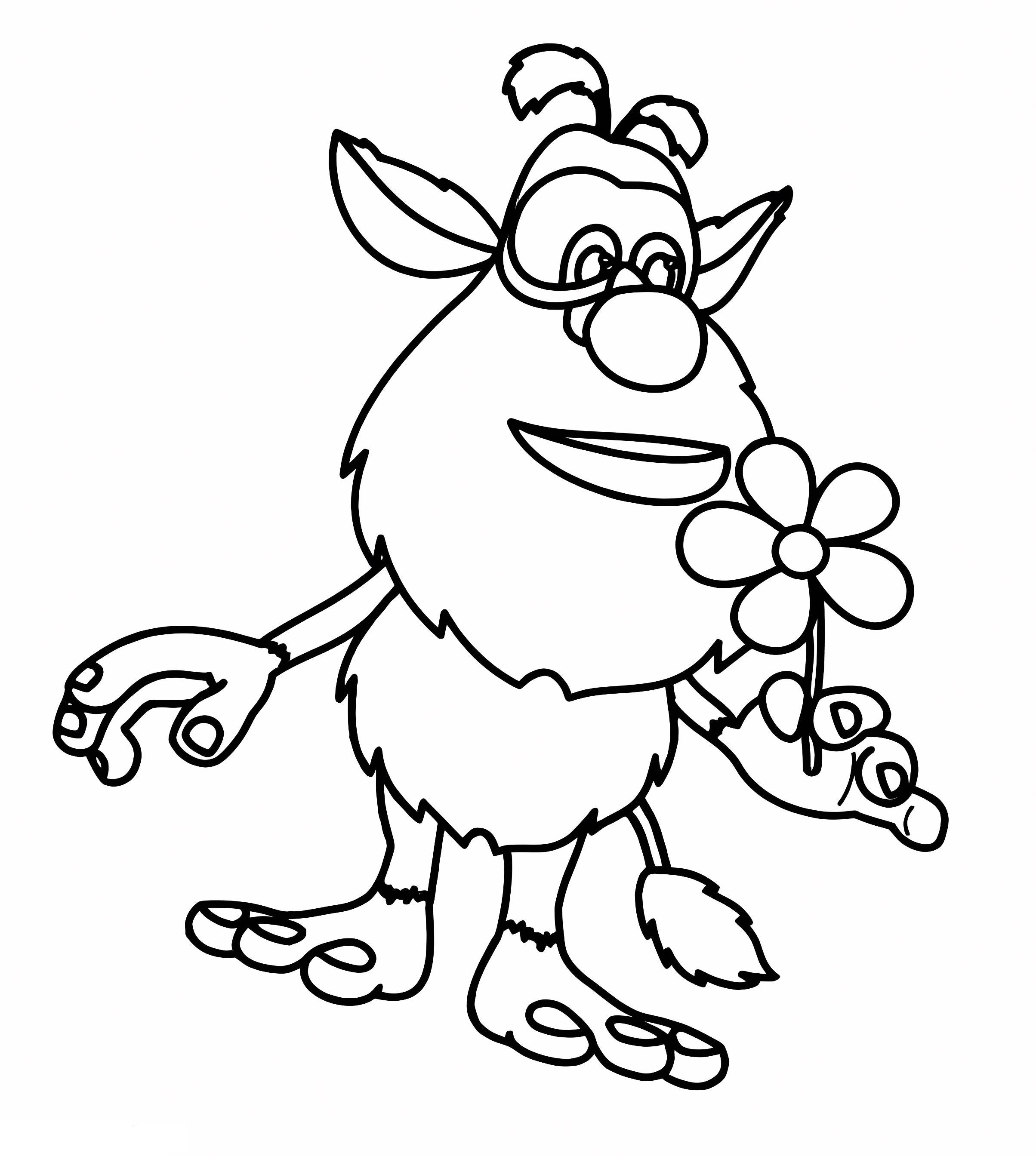 Fisa de colorat cu Booba si floarea 16